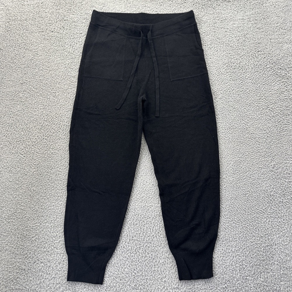 NWT J.Crew 100% Cashmere Jogger Pants Black Quiet Luxury Lounge Women Small x 26